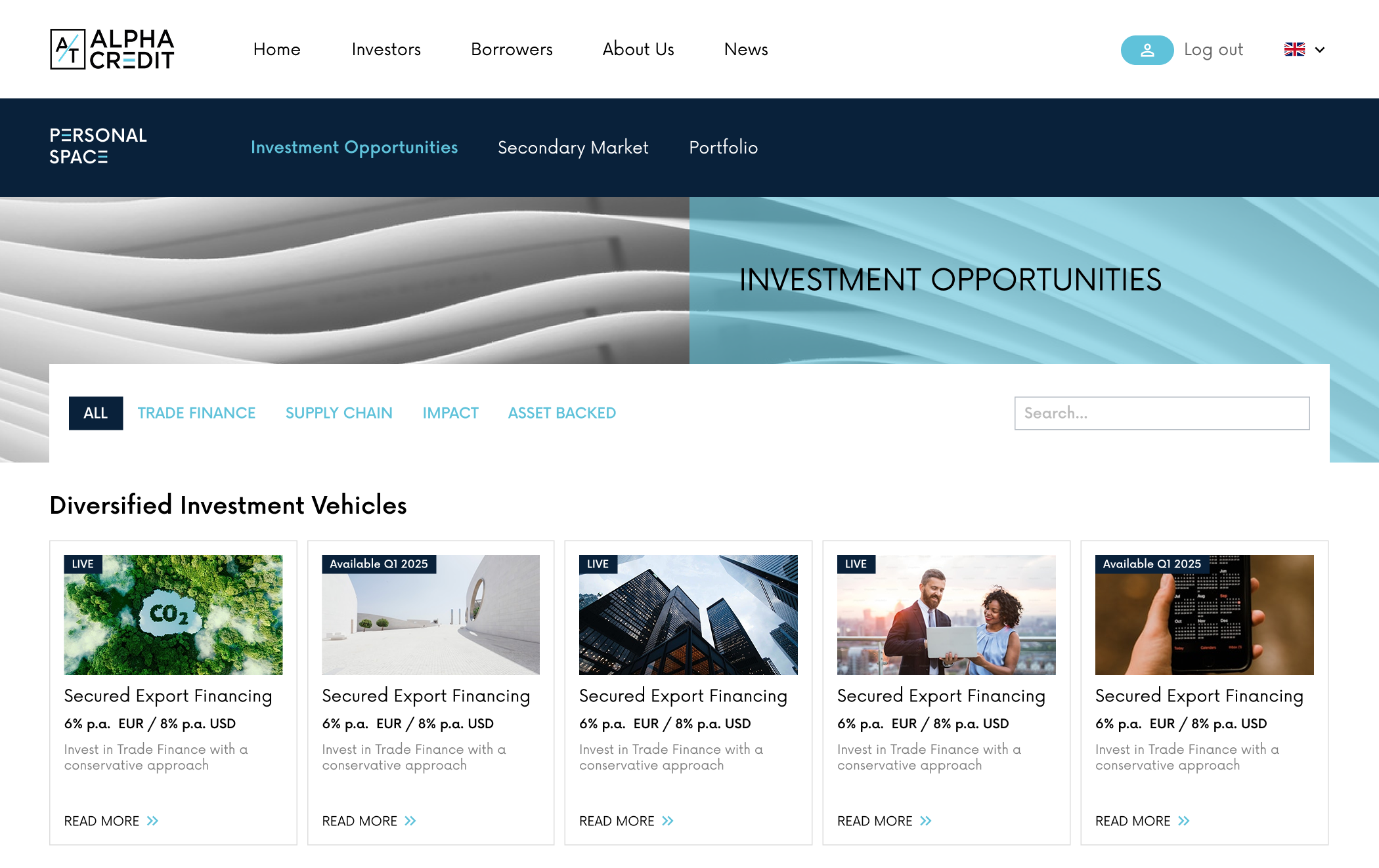 Alpha Credit — aperçu plateforme